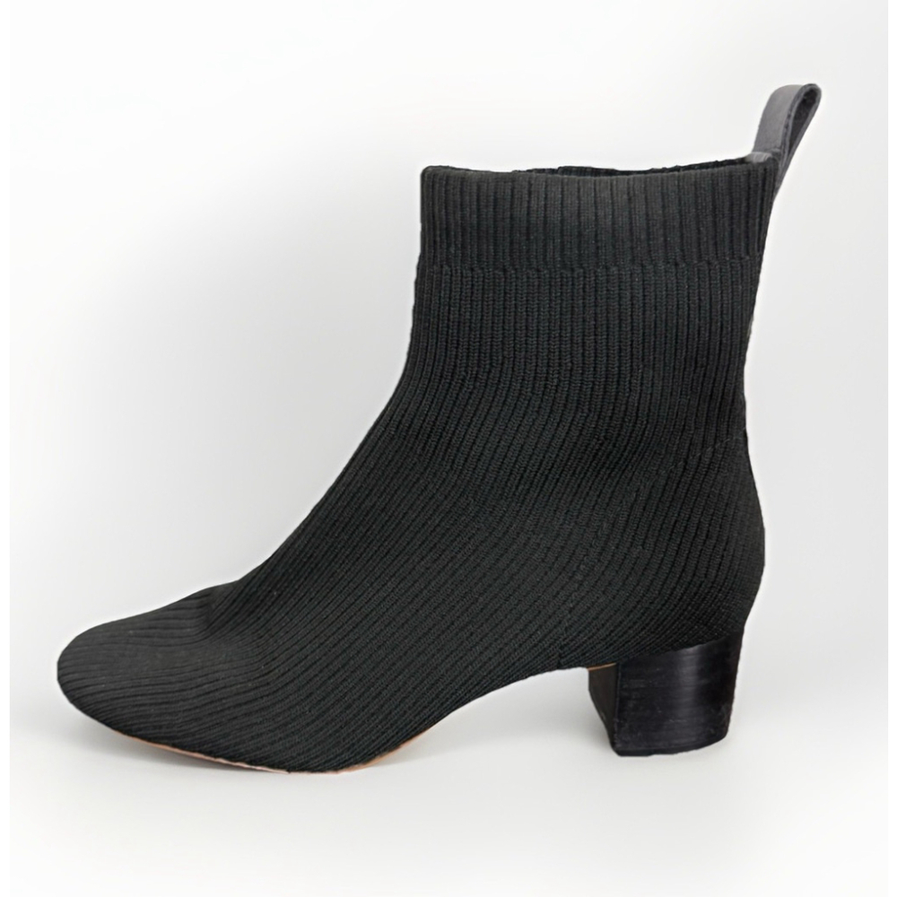 Everlane The Glove Boot Black 7.5 Women's Stretch Rib ReKnit Ankle Bootie $178